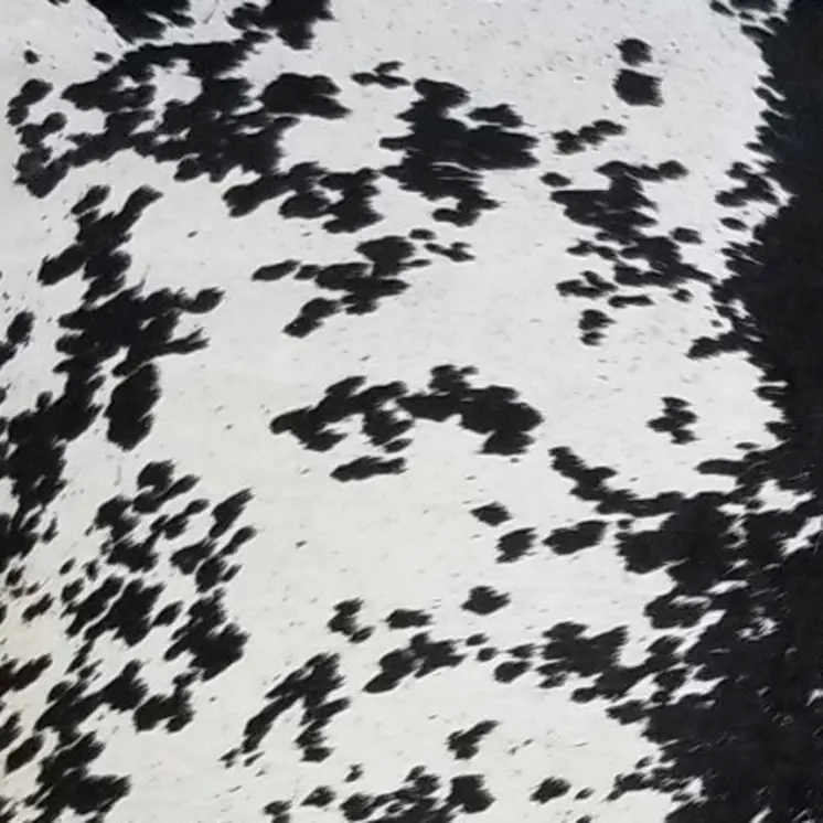 5' X 6' Black And White Cowhide Handmade Area Rug