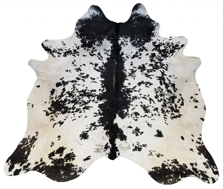 5' X 6' Black And White Cowhide Handmade Area Rug