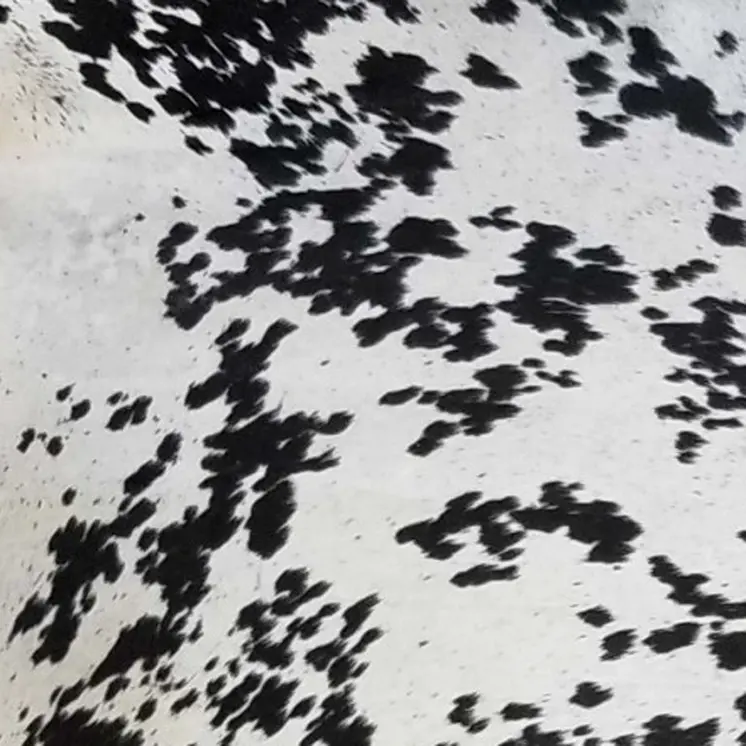 5' X 6' Black And White Cowhide Handmade Area Rug