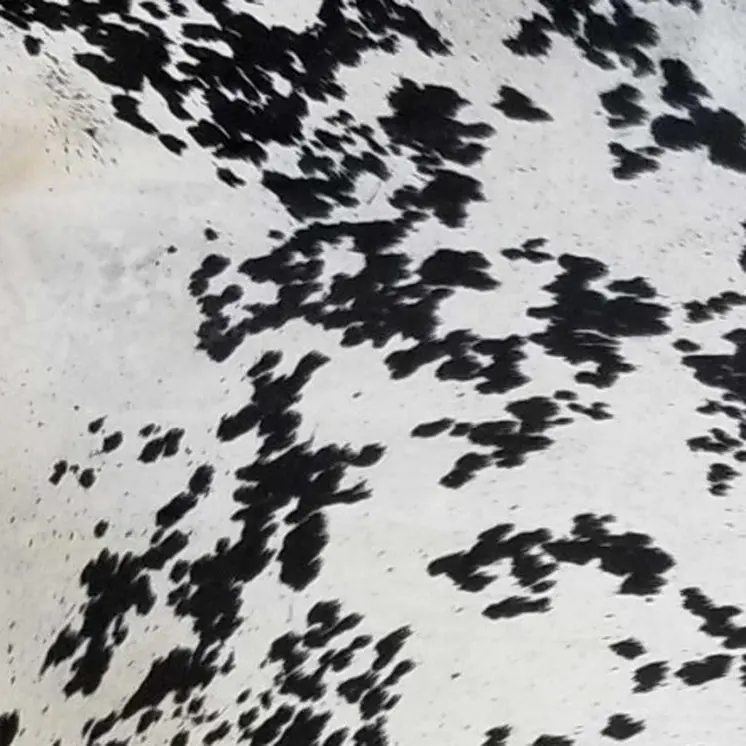 6' X 7' Black And White Cowhide Handmade Area Rug