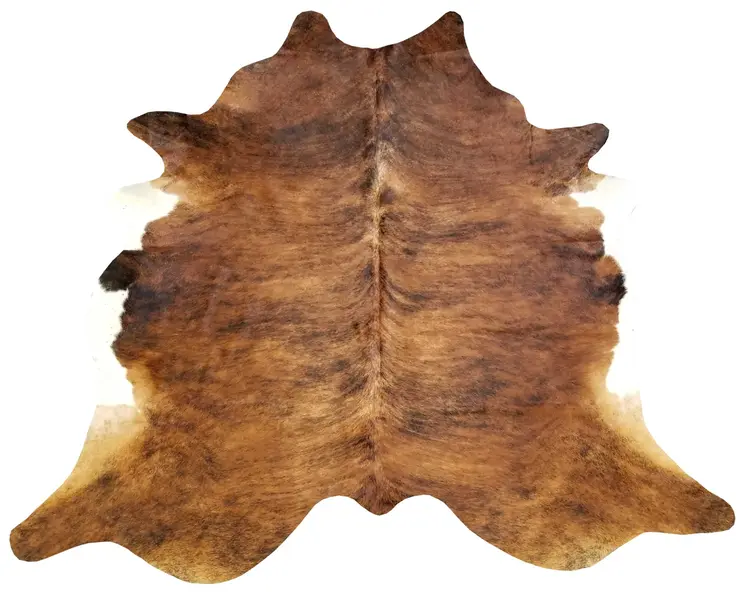 6' X 7' Brown And White Cowhide Handmade Area Rug
