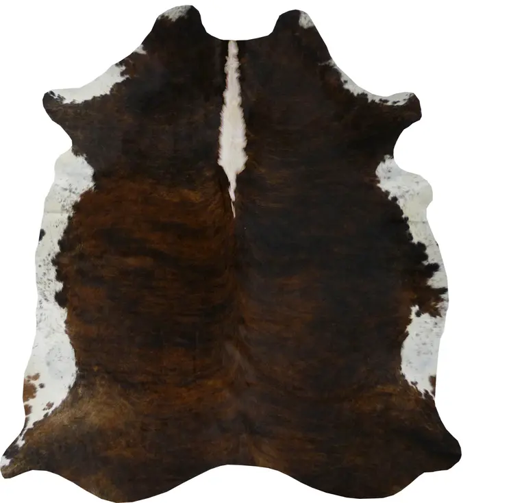 6' X 7' Brown And White Cowhide Handmade Area Rug