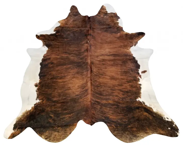 6' X 7' Brown And White Cowhide Handmade Area Rug