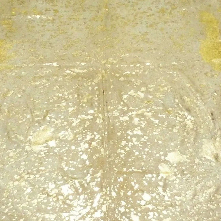 6' X 7' Gold Cowhide Handmade Area Rug