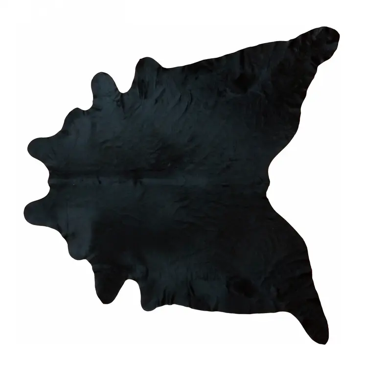 6' X 7' Black Cowhide Handmade Area Rug