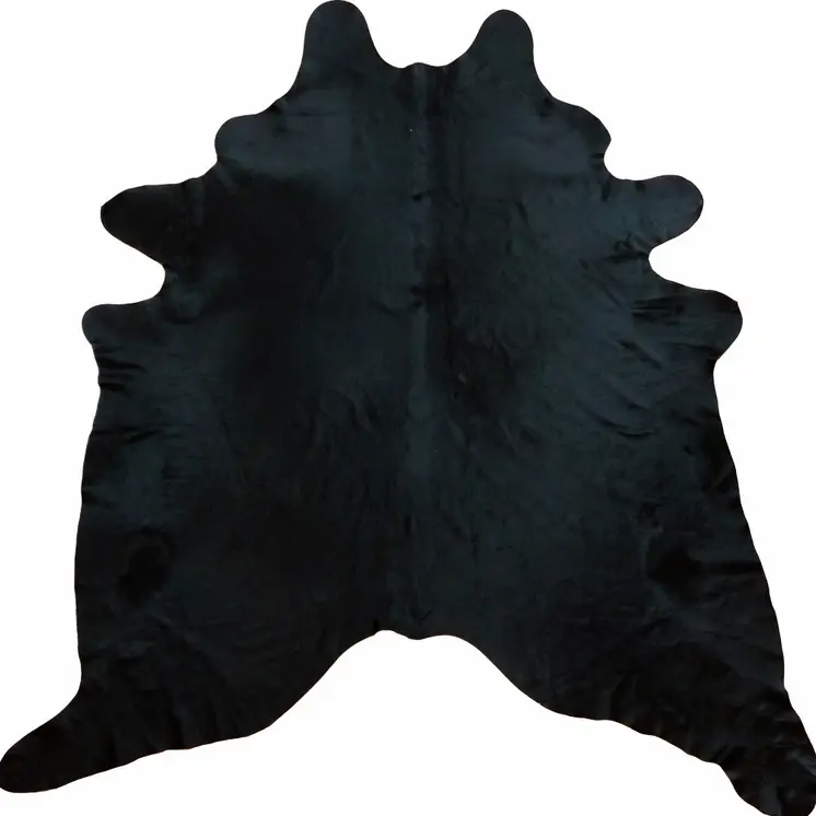 6' X 7' Black Cowhide Handmade Area Rug