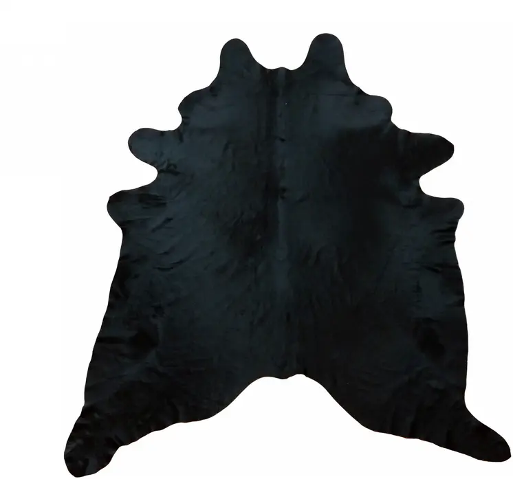 6' X 7' Black Cowhide Handmade Area Rug