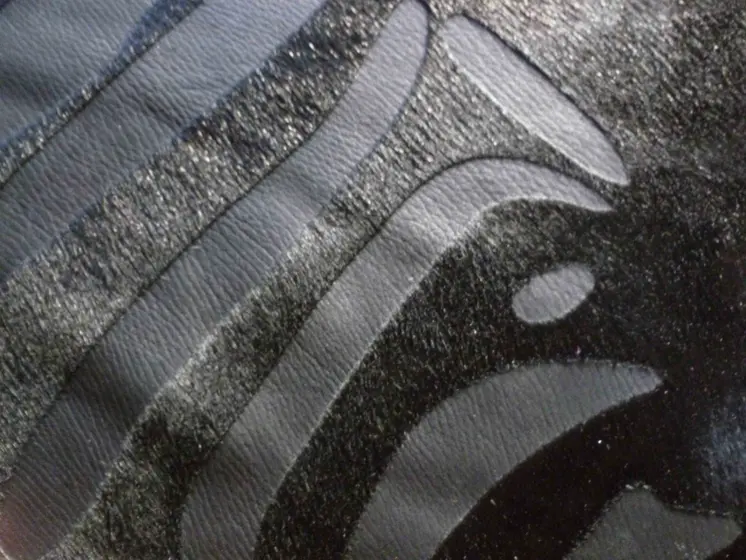 6' X 7' Black Cowhide Handmade Area Rug