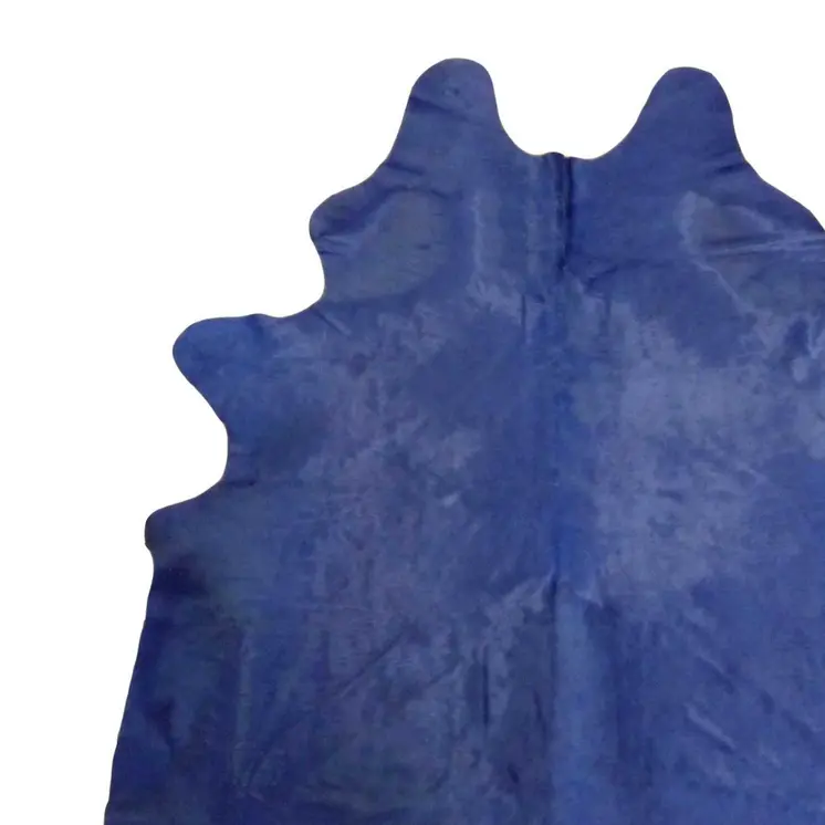 6' X 7' Navy Blue Cowhide Handmade Area Rug