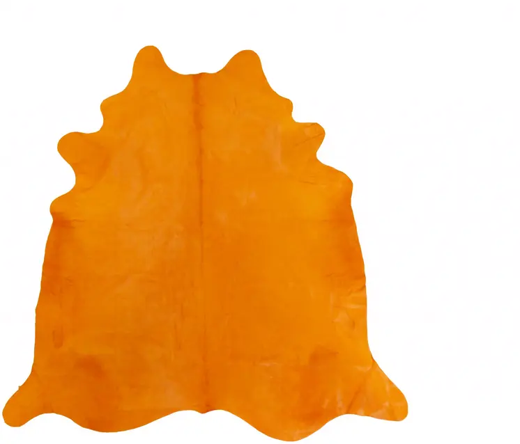 6' X 7' Orange Cowhide Handmade Area Rug