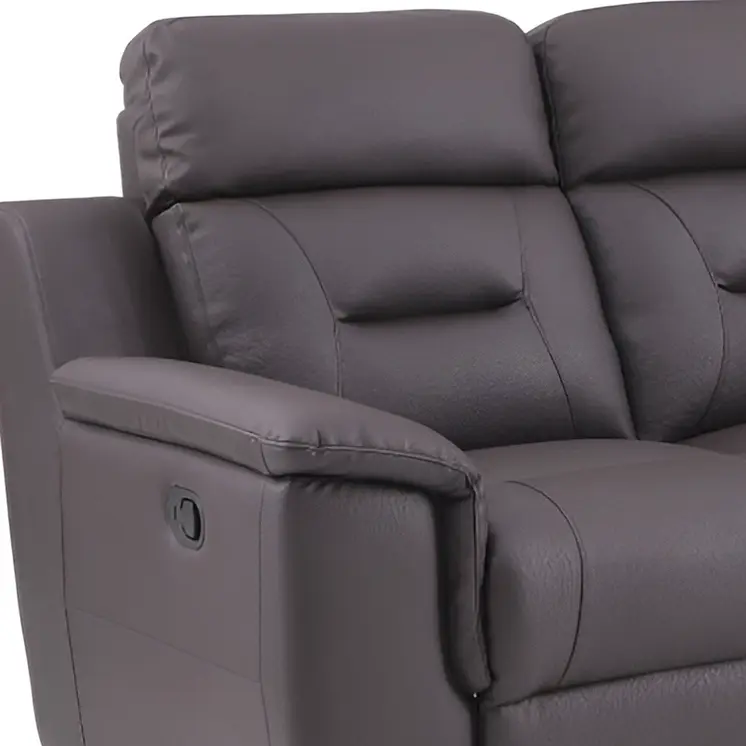 90" Brown Faux Leather Sofa
