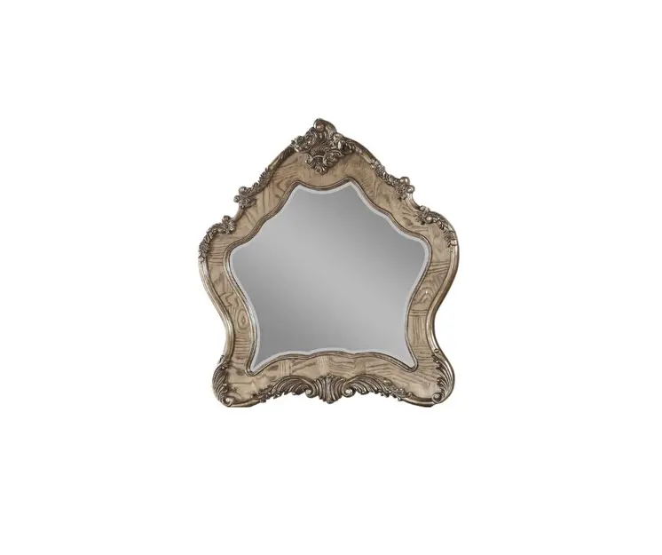 48" Oak Abstract Wood Framed Mounted Dresser Mirror