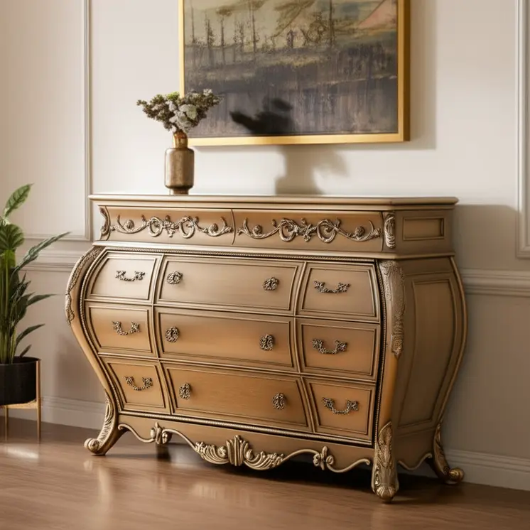 23" Brown Solid Wood Combo Dresser