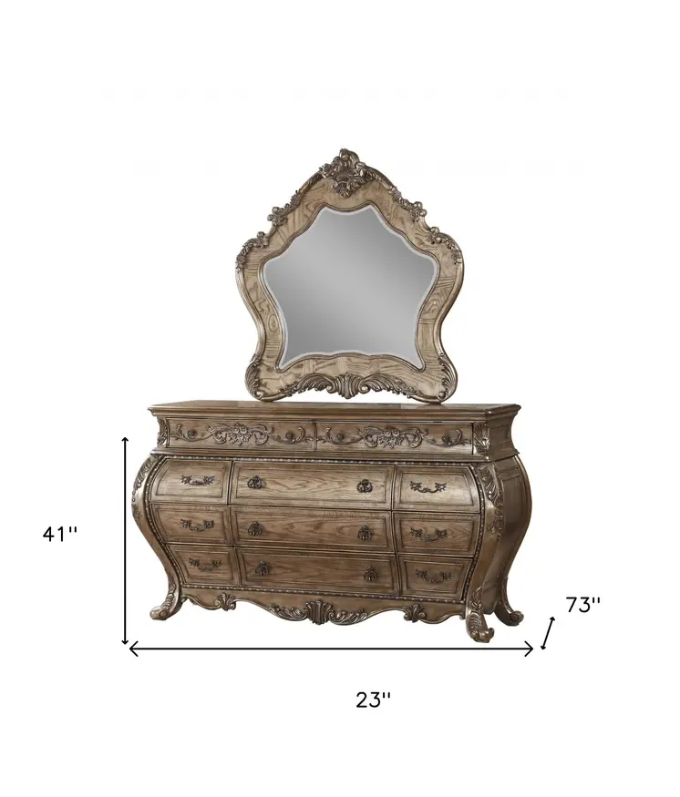 23" Brown Solid Wood Combo Dresser