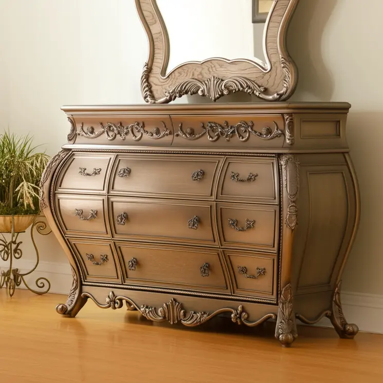 23" Brown Solid Wood Combo Dresser
