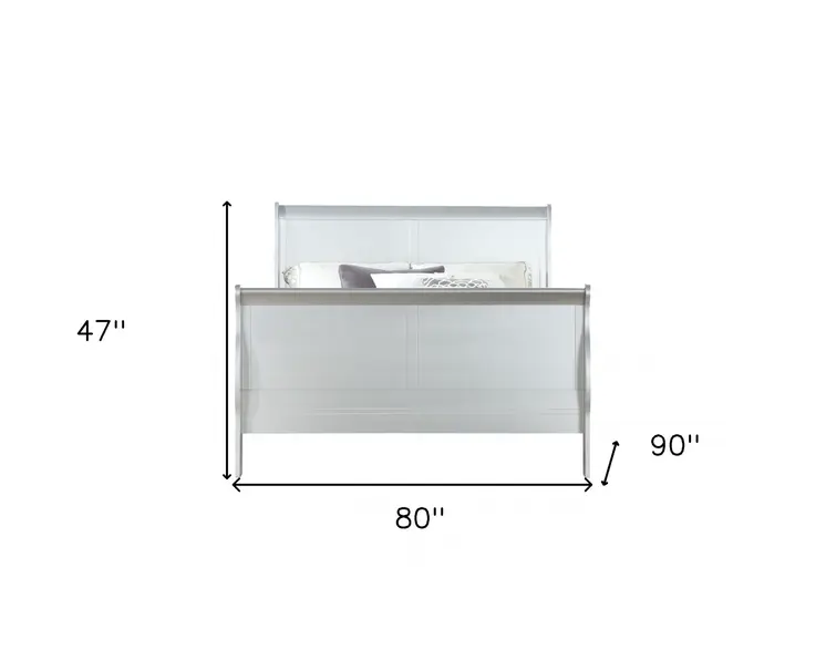 80" X 90" X 47" Platinum Wood Eastern King Bed