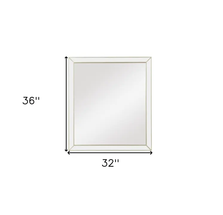 Champagne Wooden Rectangular Mirror