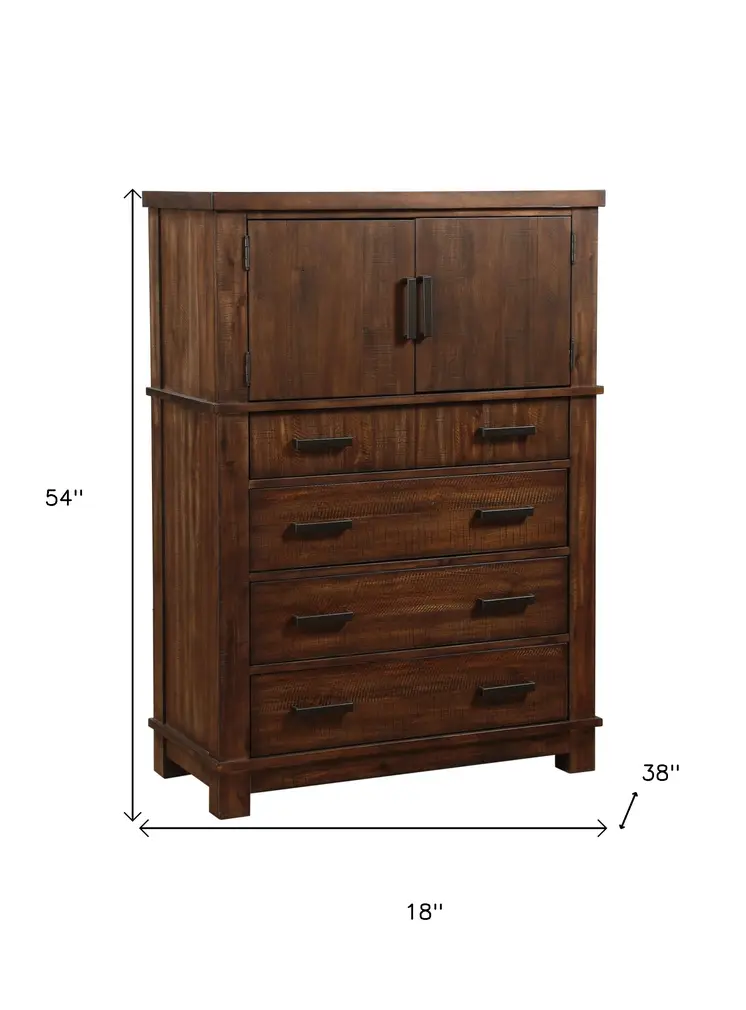 18" X 38" X 54" Cherry Oak Wood Chest