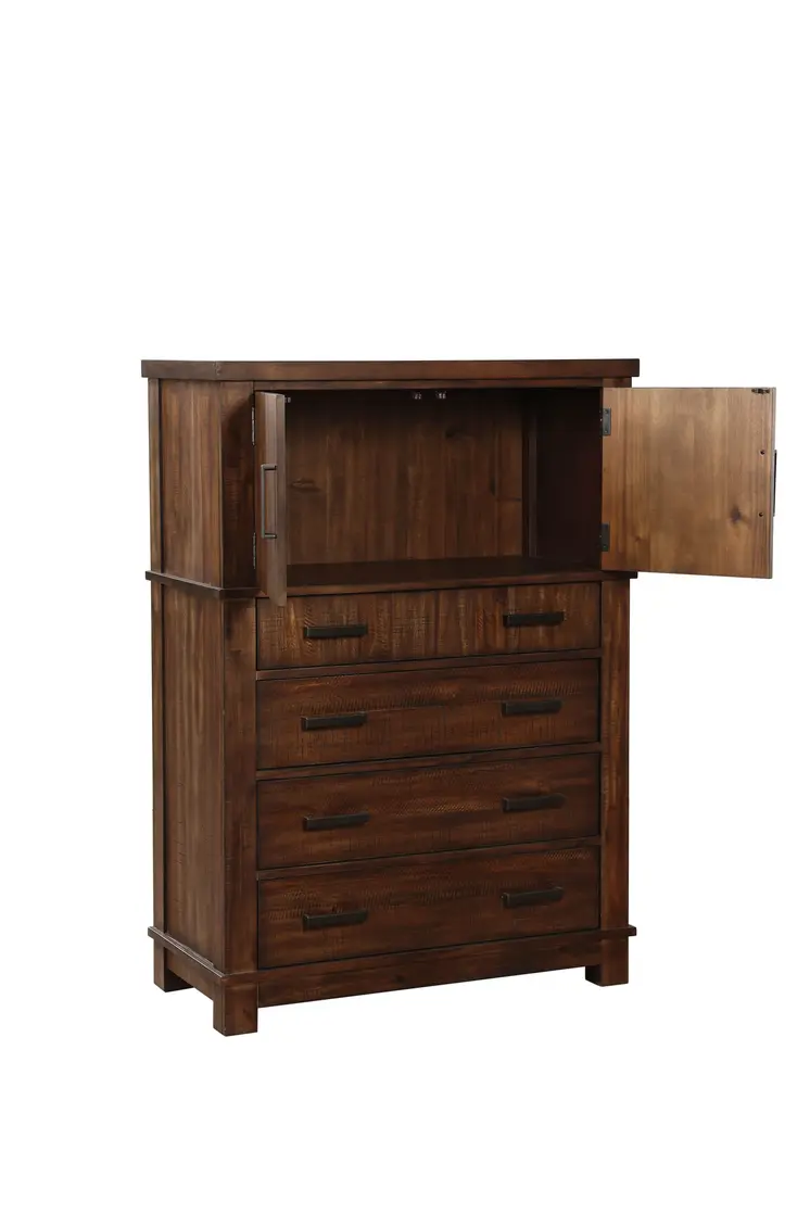 18" X 38" X 54" Cherry Oak Wood Chest