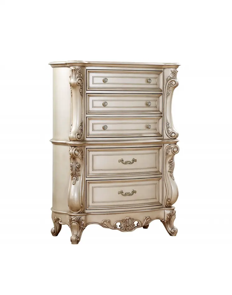 21" X 42" X 56" Antique White Wood Chest
