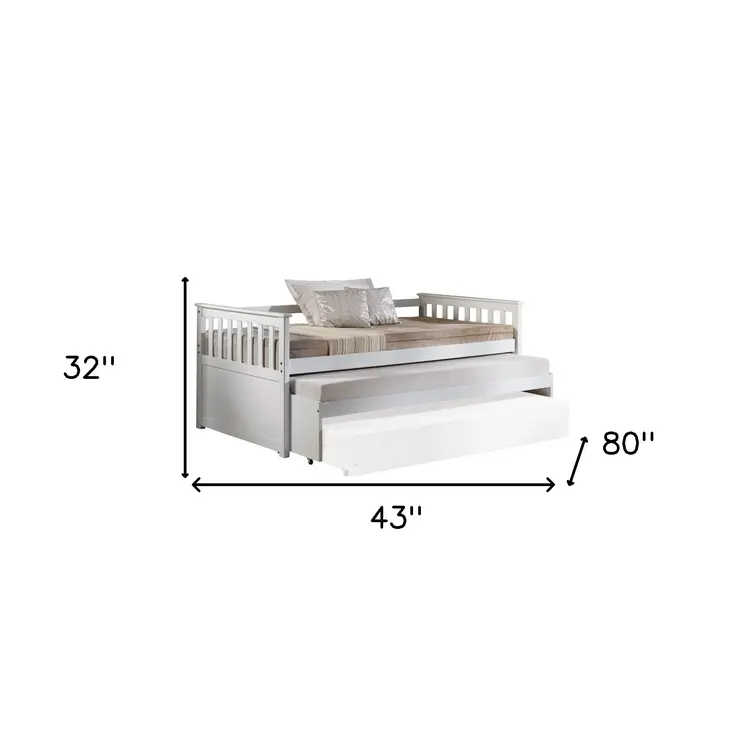 Gray and Brown Wood Twin Bed Frame with Trundle