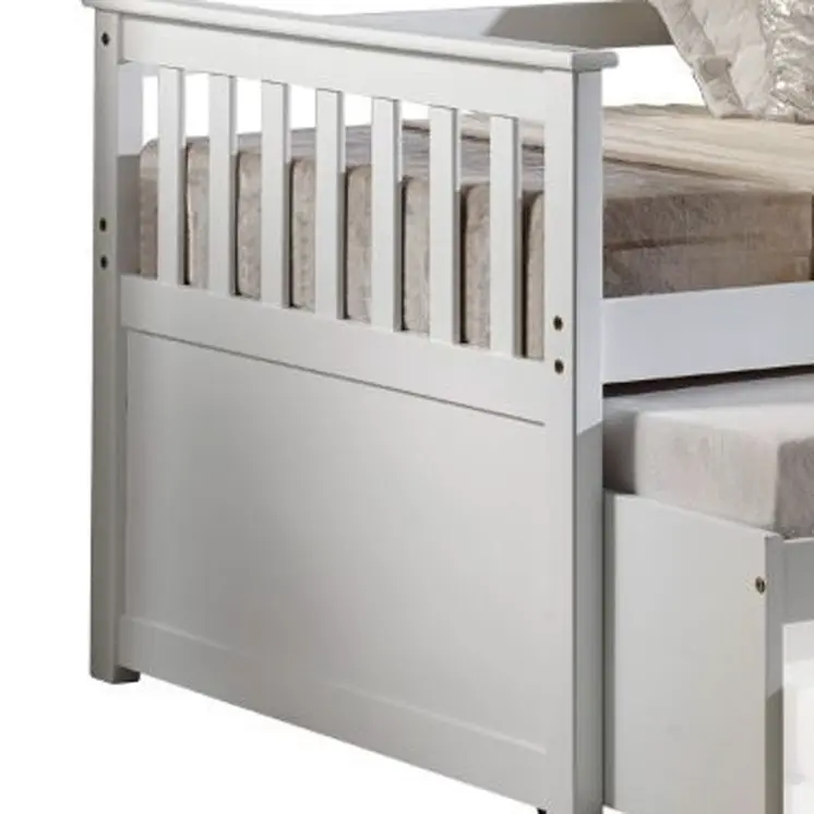 Gray and Brown Wood Twin Bed Frame with Trundle