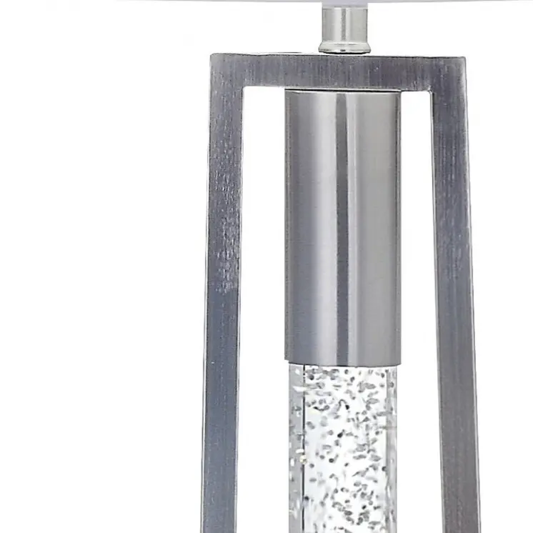 15" X 15" X 58" Brushed Nickel Metal Glass Led Shade Floor Lamp