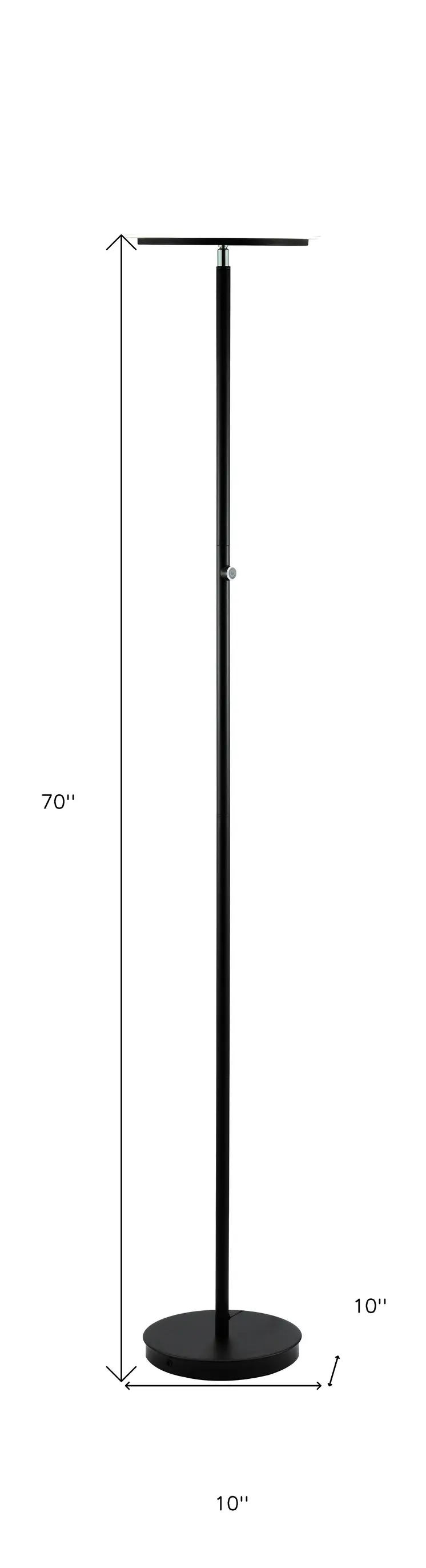 Black Metal Led Touch Floor Lamp