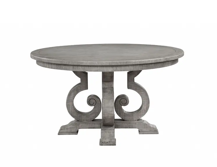 54" X 54" X 30" Salvaged Natural Wood Polyresin Dining Table