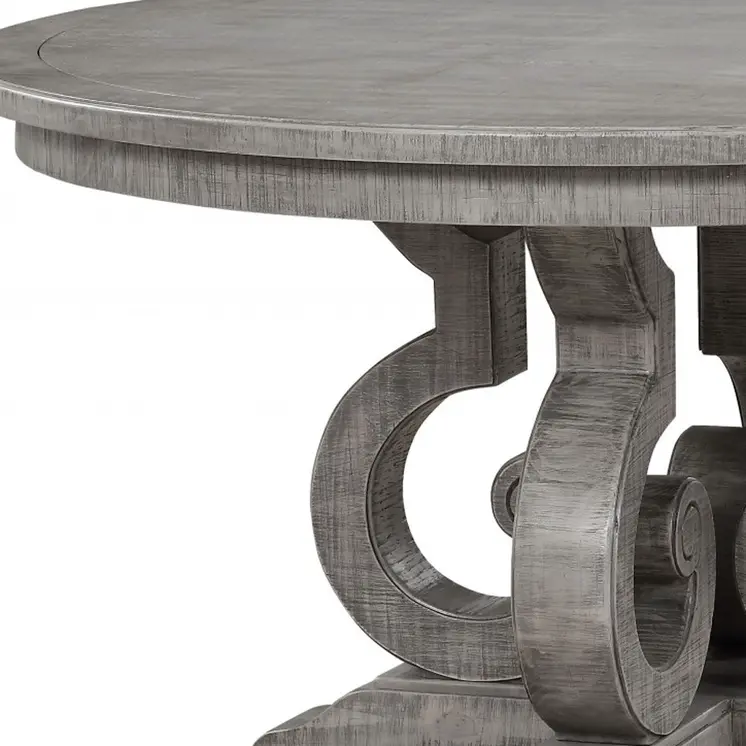 54" X 54" X 30" Salvaged Natural Wood Polyresin Dining Table
