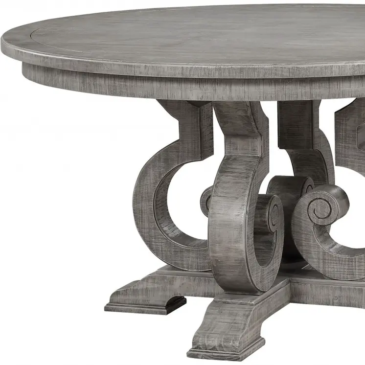 54" X 54" X 30" Salvaged Natural Wood Polyresin Dining Table