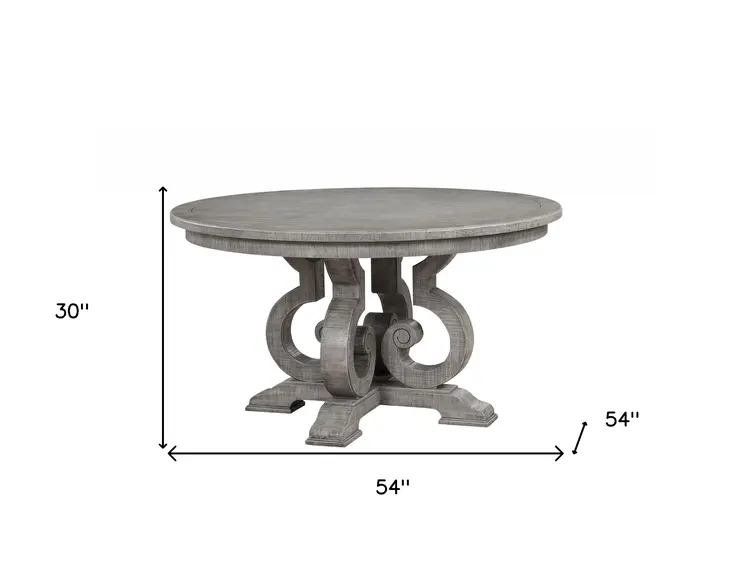 54" X 54" X 30" Salvaged Natural Wood Polyresin Dining Table