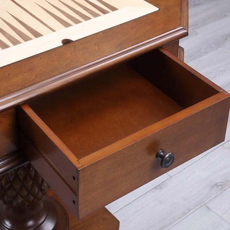 28" Brown Octagon Console Table With Drawer