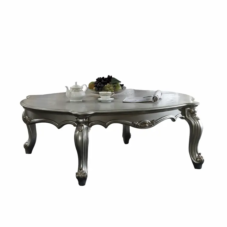 47" Platinum Solid Wood Free Form Coffee Table