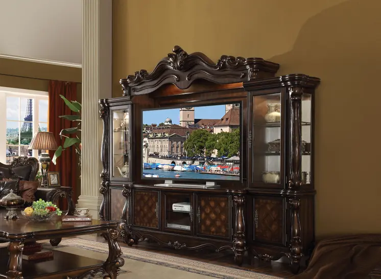74" Dark Brown Solid Wood