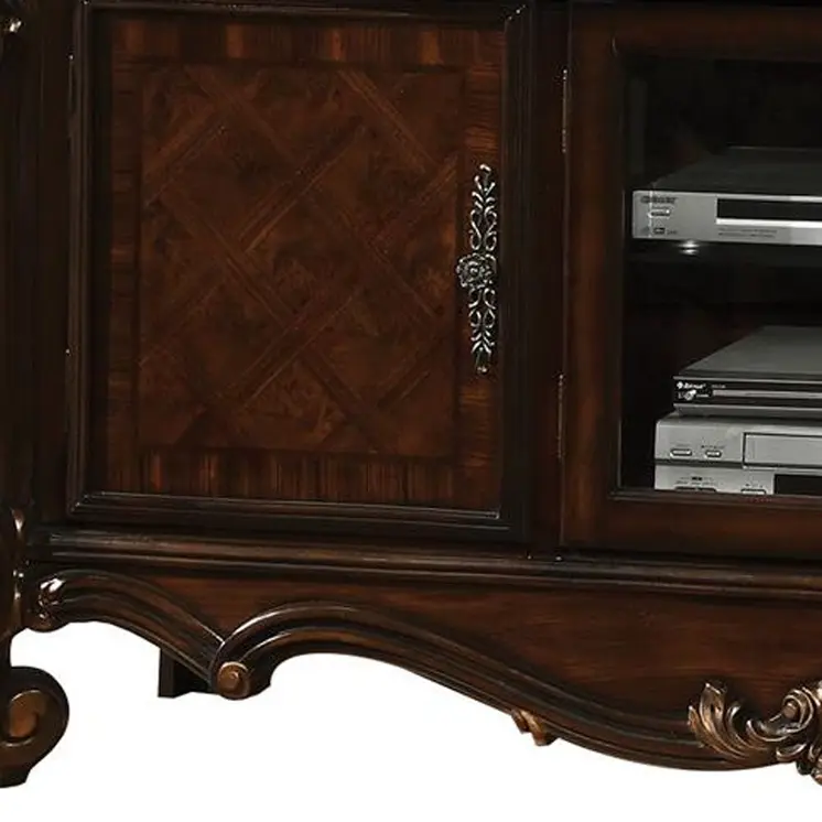 74" Dark Brown Solid Wood