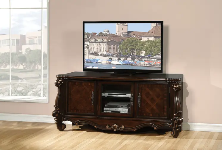 74" Dark Brown Solid Wood