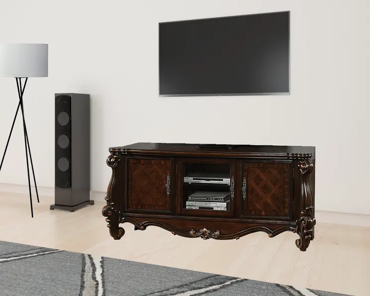 74" Dark Brown Solid Wood
