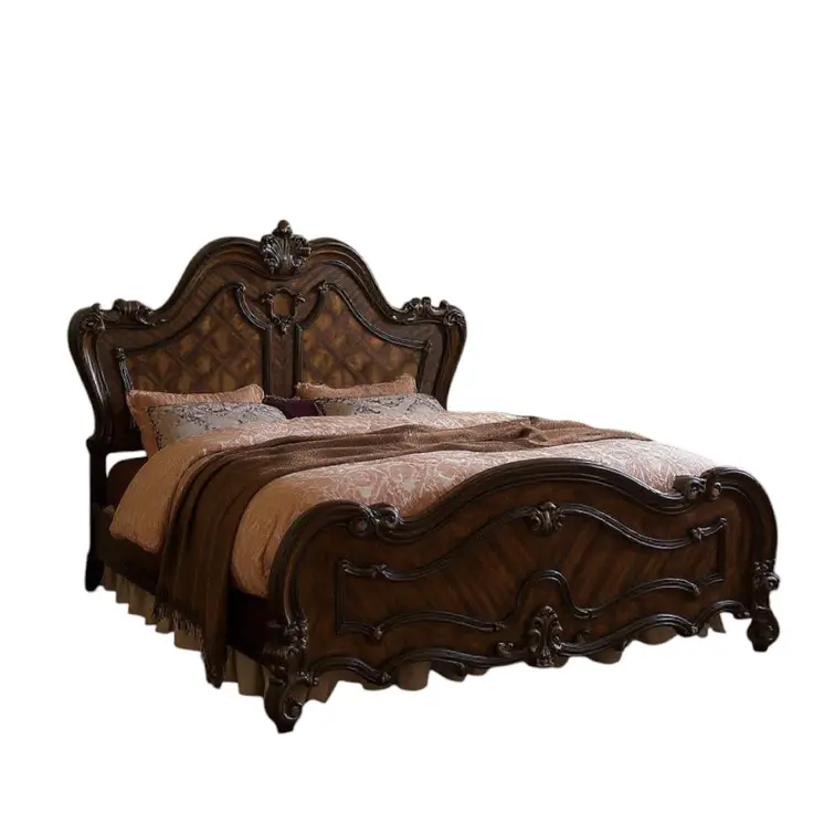Dark Brown Solid Wood Bed Frame