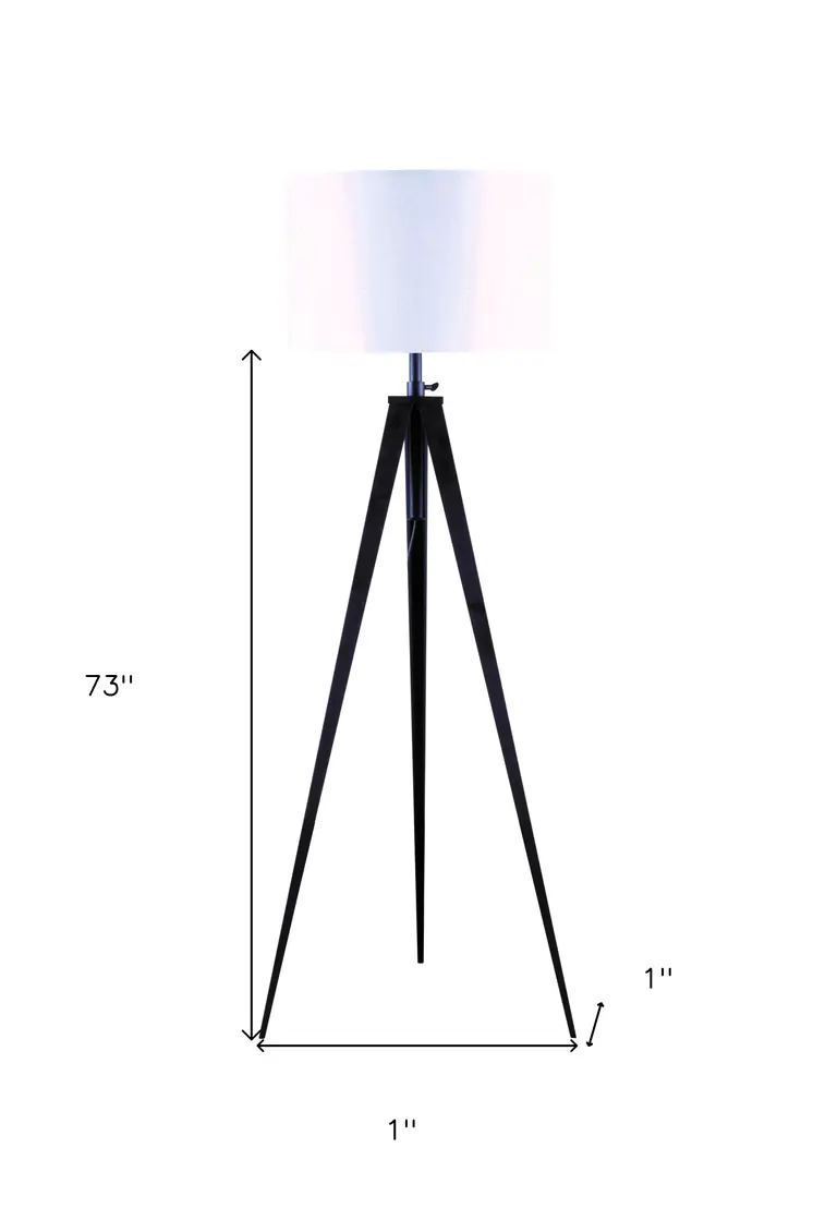 White And Black Metal Tripod Floor Lamp