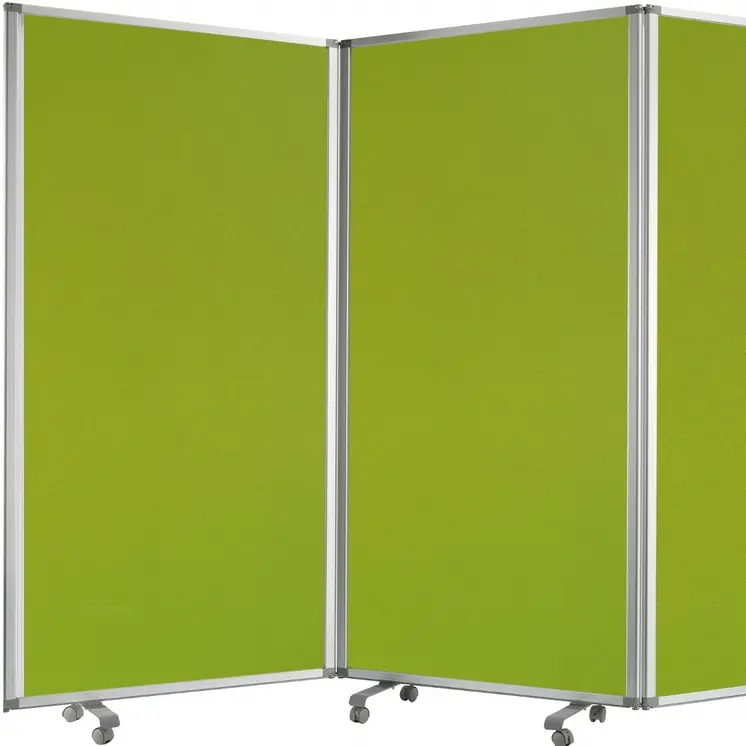 71" Green Iron Folding Three Panel Screen Room Divider