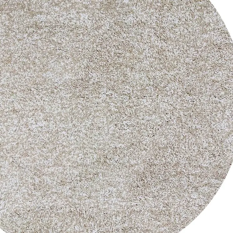 8' Round  Polyester Ivory  Heather Area Rug