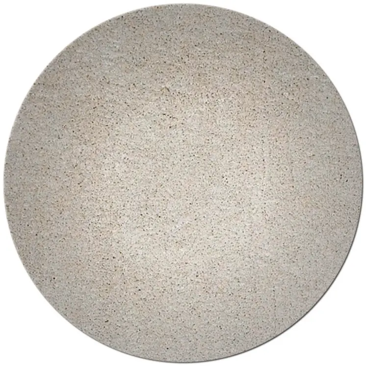 8' Round  Polyester Ivory  Area Rug