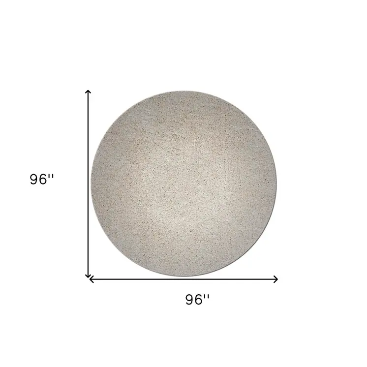 8' Round  Polyester Ivory  Area Rug