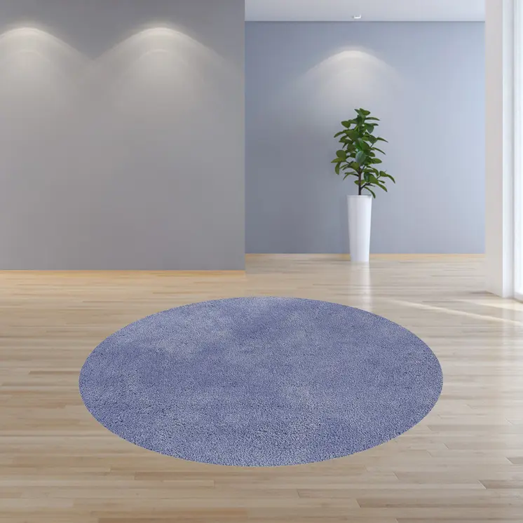8' Round  Polyester Purple Area Rug