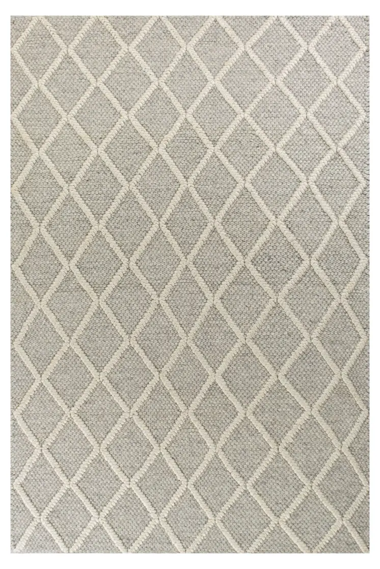 5' X 7'  Wool Grey Area Rug