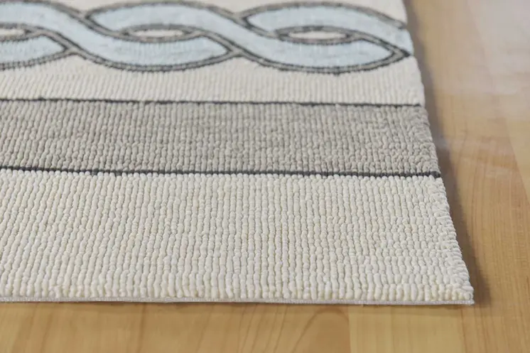 6' X 9' Ivory Hand Hooked Area Rug