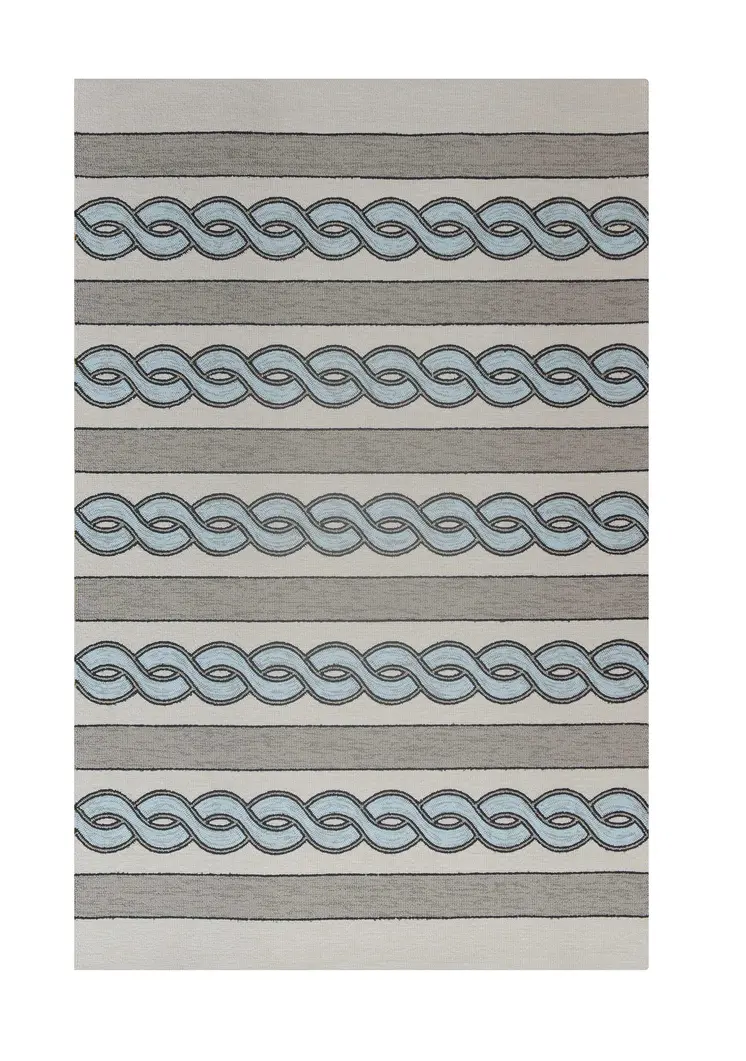 6' X 9' Ivory Hand Hooked Area Rug