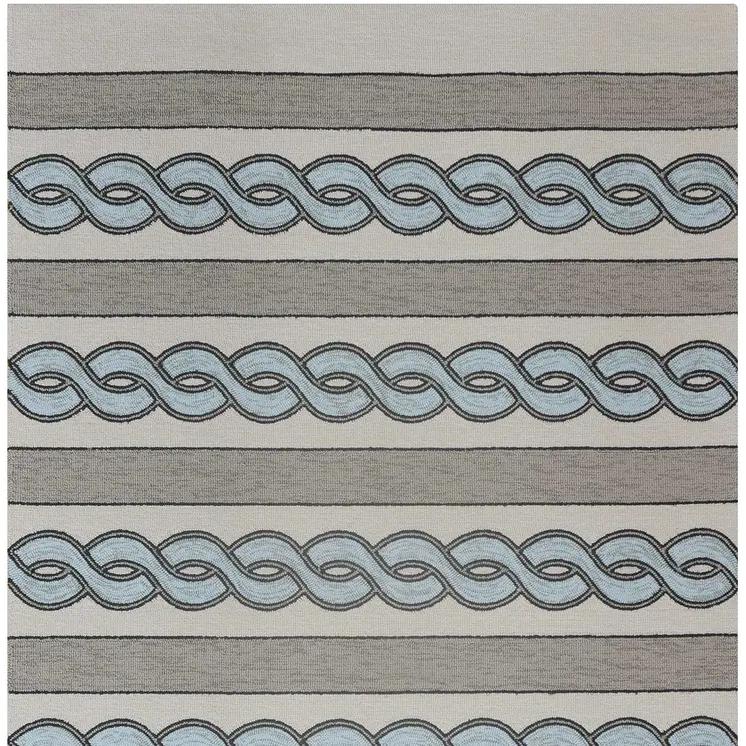 6' X 9' Ivory Hand Hooked Area Rug