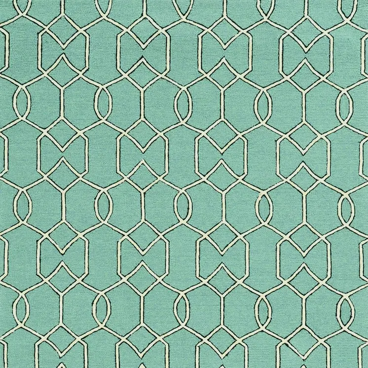 7' X 10' Green Moroccan Indoor Outdoor Area Rug